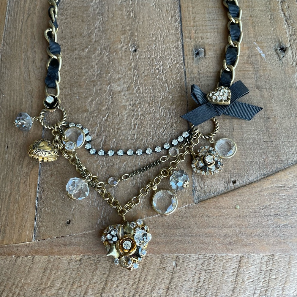 Betsey Johnson Vintage Heart Charm Necklace